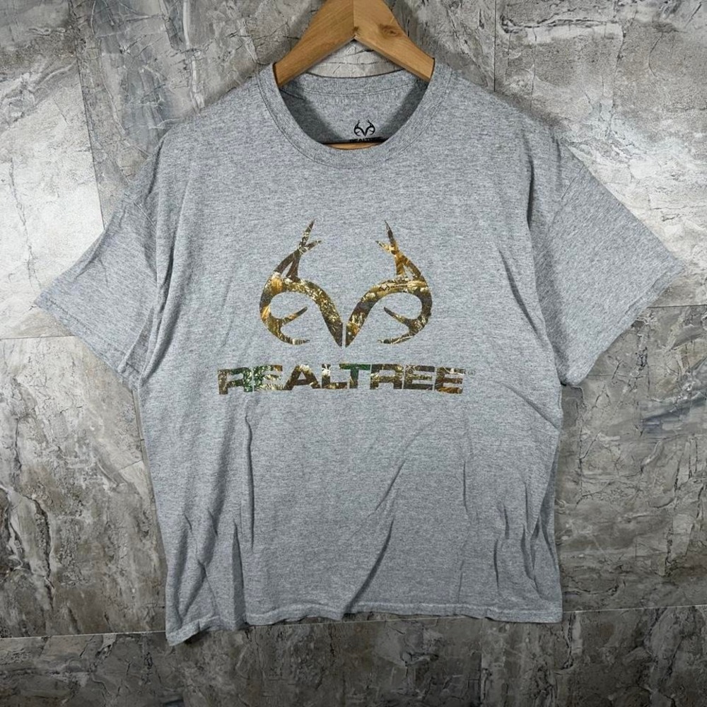 Realtree grey camo tee shirt mens Size XL outdoor